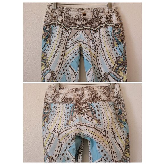 Cache y2k mid rise paisley print capri slacks    Sz 0 - Picture 4 of 9